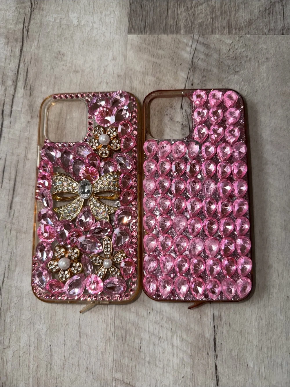 Pink Crystal Embellished Phone Case - Sparkling Bling Design